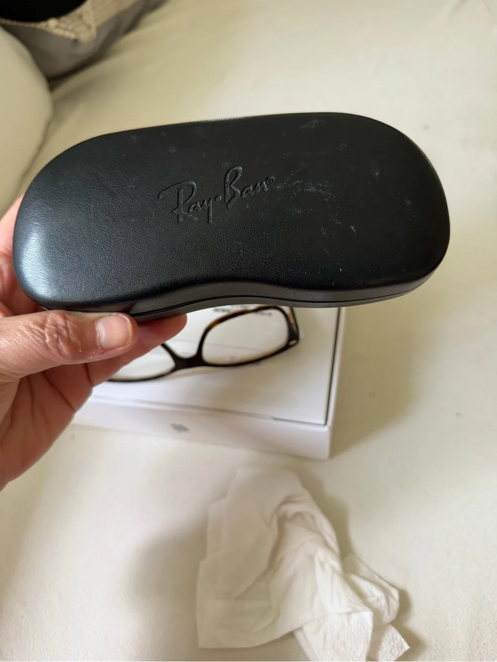Ray-Ban Tortoiseshell Frames with Cream Patterned Temples
